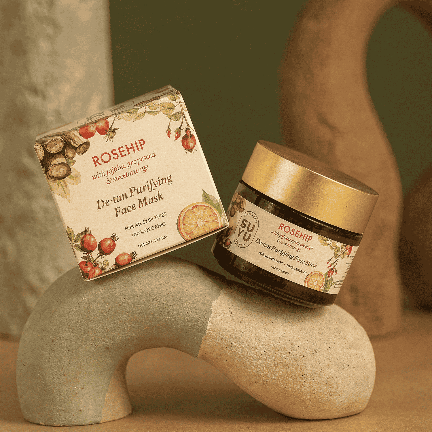 Rosehip De-Tan Purifying Face Mask